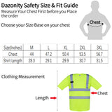 Dazonity Hi Vis T Shirt 3pcs, High Visibility Shirts for Men Women Work Safety Shirts with Reflective Strips and Pocket