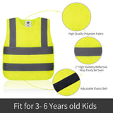 Dazonity Children's High Visibility Safety Vest, Reflective Strips, Fit for Boys & Girls, Walking or Back to School