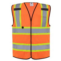 Dazonity Safety Vest with Multi-Pockets ,Reflective, High Visibility for Work,Construction,Parking,Warehouse