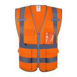 Dazonity High Visibility Safety Vest with Multi Pockets and Zipper , Fit for Men & Women, Work,Parking,Warehouse