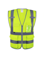 Dazonity High Visibility Safety Vest with Multi Pockets and Zipper , Fit for Men & Women, Work,Parking,Warehouse