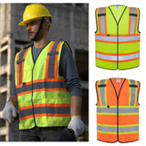 Dazonity Safety Vest with Multi-Pockets ,Reflective, High Visibility for Work,Construction,Parking,Warehouse