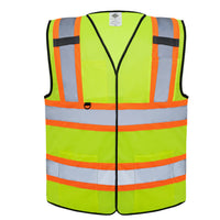 Dazonity Safety Vest with Multi-Pockets ,Reflective, High Visibility for Work,Construction,Parking,Warehouse